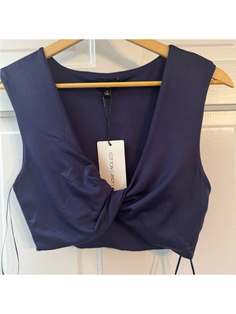 Cotton Candy Navy Cropped Tank Top